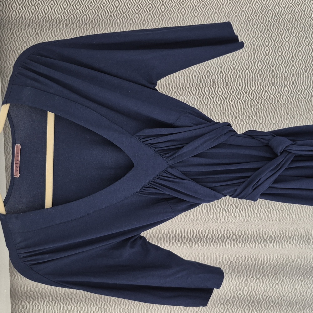 Deep blue dress with wrap belt